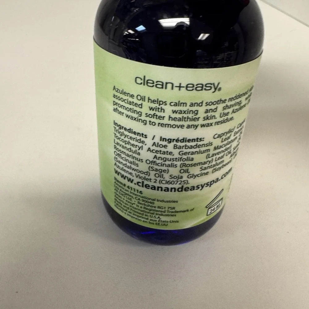 Clean and Easy After Wax Professional Calming Oil (infused with Azulene) - 2 oz
